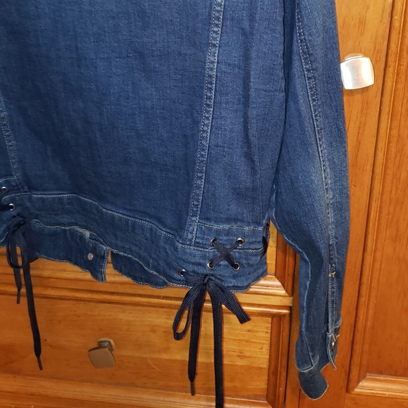 DKNY New W Out Tags Jean Jacket W Blue Lacing L - Picture 5 of 5